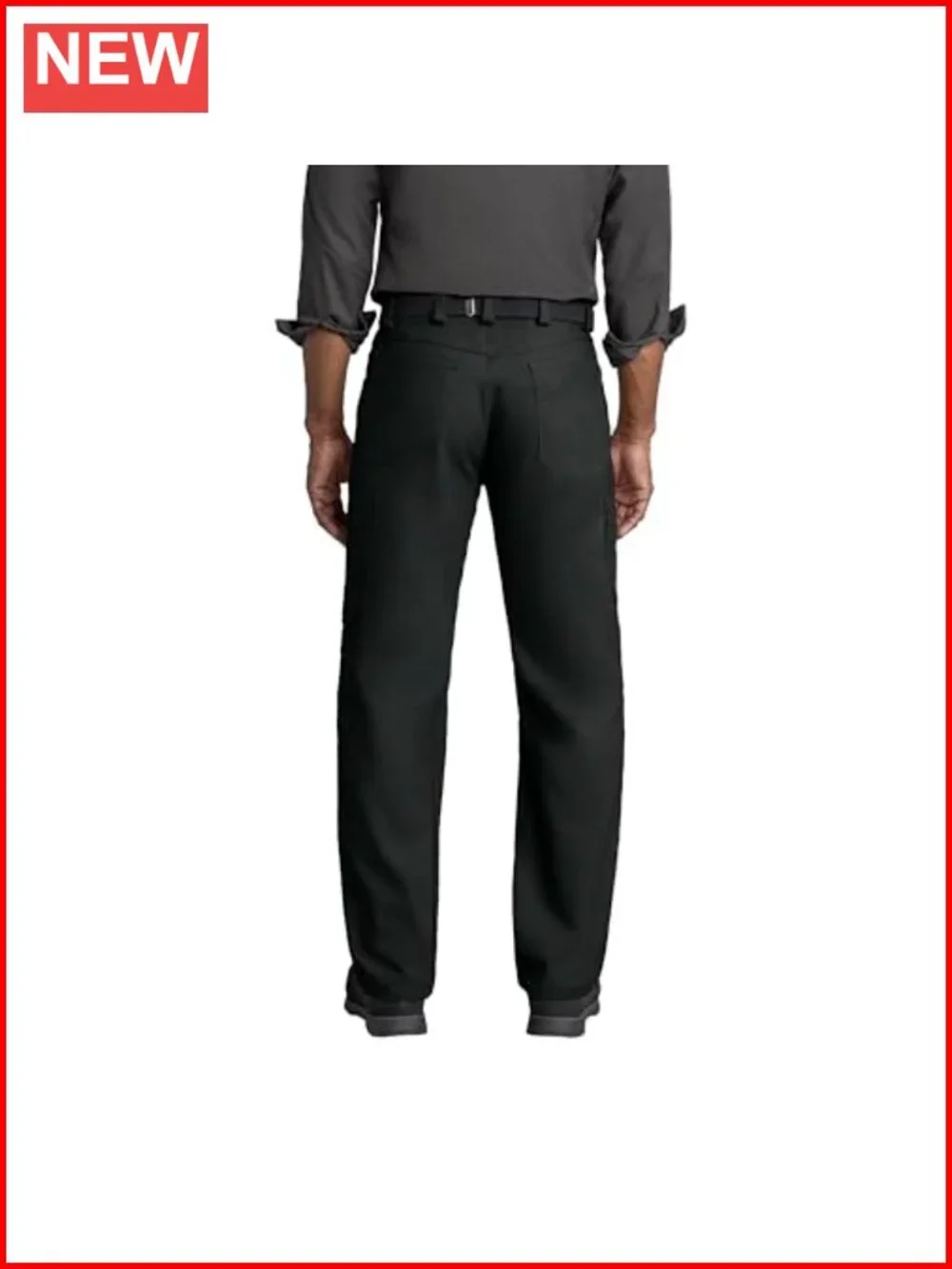 Men's Performance Shop Pants - Double Knee Work Pants with Concealed Zippers,